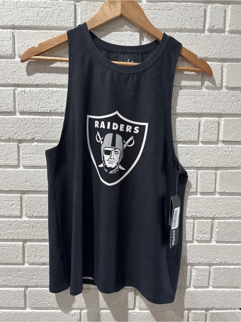 Women’s Certo NFL Raiders Muscle Tank Top Size S NWT 88% Polyester 12% Spandex